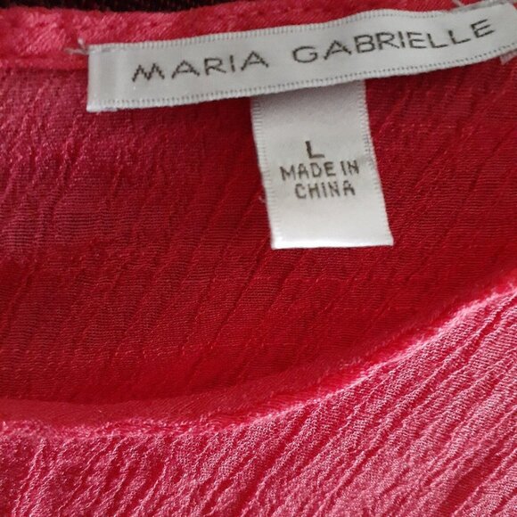 Maria Gabrielle Pink Salmon Cool Gauze Blouse Back Metal Reverse Sewn Zipper L - Picture 10 of 11